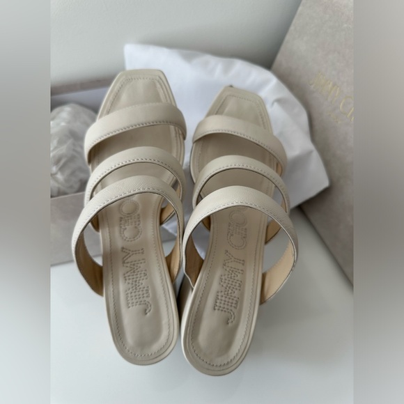 Jimmy Choo White Bridal Sandals size 7-7/5 - Picture 3 of 5